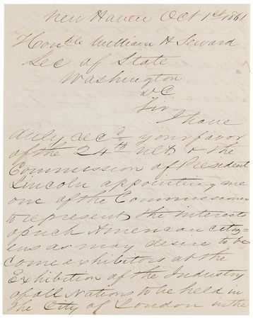 Lot #35 Abraham Lincoln Document Signed as President, Appointing Eli Whitney III as American Commissioner to the 1862 London Exhibition of Industry - Image 7