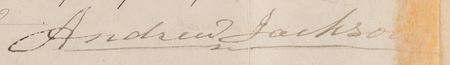 Lot #15 Andrew Jackson Document Signed as President, Issuing a Patent for 