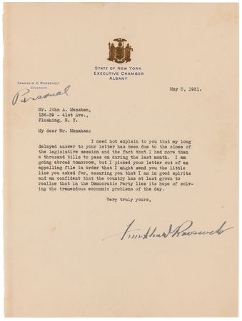 Lot #174 Franklin D. Roosevelt Typed Letter Signed on the Democratic Party's Solutions to Economic Problems - Image 2