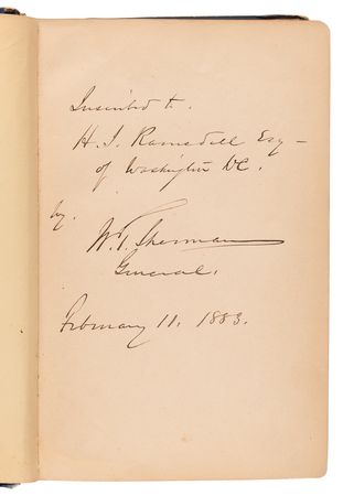 Lot #358 William T. Sherman Signed Book - Memoirs - Image 4