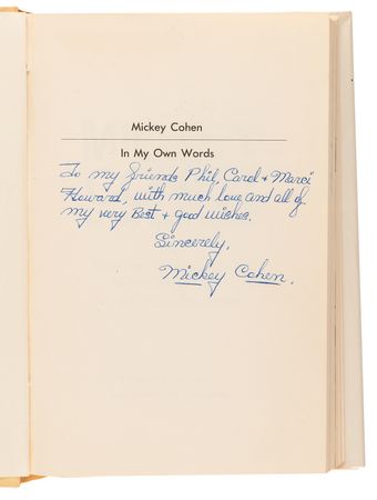 Lot #256 Mickey Cohen Signed Book - In My Own Words - Image 4