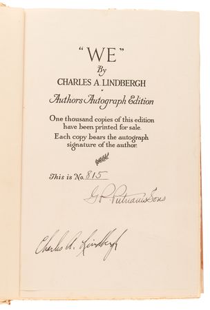 Lot #363 Charles Lindbergh Signed Book - We (Ltd. Ed. #815/1000) - Image 4