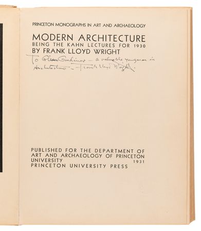 Lot #413 Frank Lloyd Wright Signed Book - Modern Architecture - Image 4