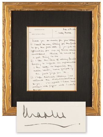 Lot #277 King Charles III Autograph Letter Signed on the Birth of a Prince - 