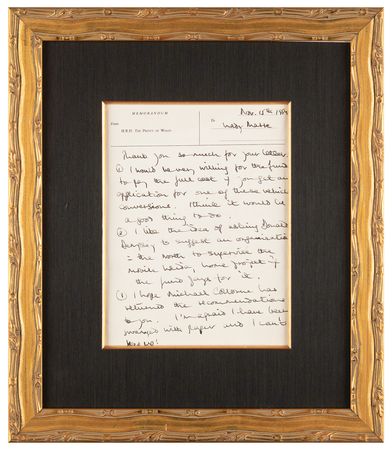 Lot #277 King Charles III Autograph Letter Signed on the Birth of a Prince - 