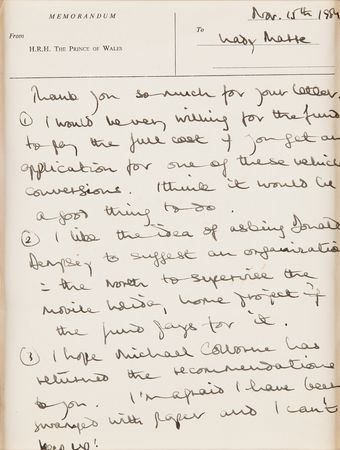 Lot #277 King Charles III Autograph Letter Signed on the Birth of a Prince - 