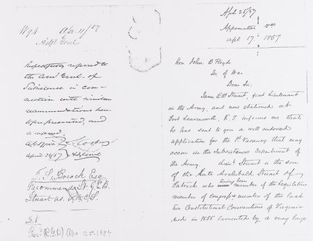 Lot #326 J. E. B. Stuart Triple-Signed Handwritten Letter of Recommendation for Himself - Image 6