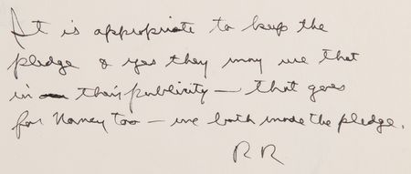 Lot #60 Ronald Reagan Autograph Note Signed on His Eye Donor Pledge - Image 2