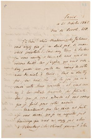 Lot #436 Ivan Turgenev Autograph Letter Signed, Months After the Publication of Fathers and Sons (1862) - Image 2