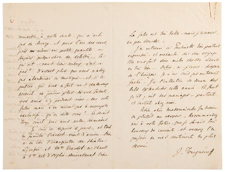 Lot #436 Ivan Turgenev Autograph Letter Signed, Months After the Publication of Fathers and Sons (1862) - Image 3
