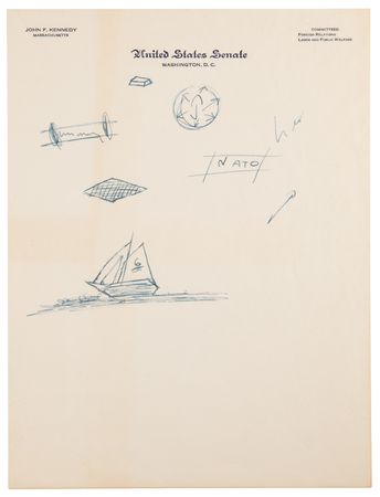 Lot #50 John F. Kennedy Original Sketches as a Massachusetts Senator - Image 1