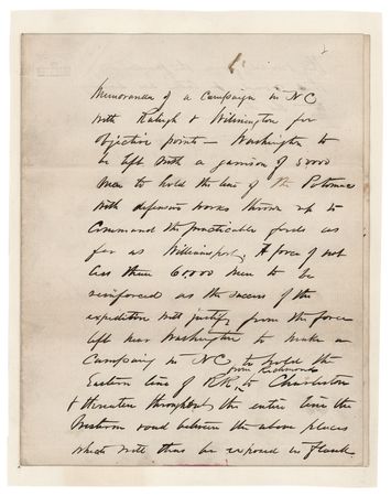 Lot #39 U. S. Grant Civil War-Dated Handwritten Statement Directed to Henry Halleck for a Potential North Carolina Campaign - Image 2