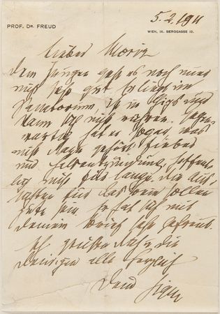 Lot #242 Sigmund Freud Autograph Letter Signed, Sending an Update on His Injured Son - Image 2