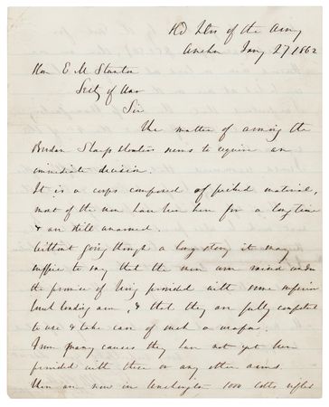 Lot #323 George McClellan War-Dated Autograph Letter Signed on the Berdan Sharp Shooters - Image 1