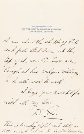 Lot #329 Douglas MacArthur 11-Page Autograph Letter Signed to His Fiancée on the Jealous Advances of General John J. Pershing - Image 12