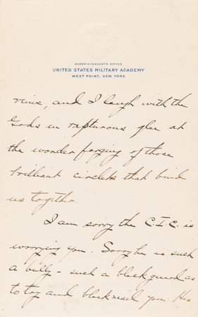 Lot #329 Douglas MacArthur 11-Page Autograph Letter Signed to His Fiancée on the Jealous Advances of General John J. Pershing - Image 5