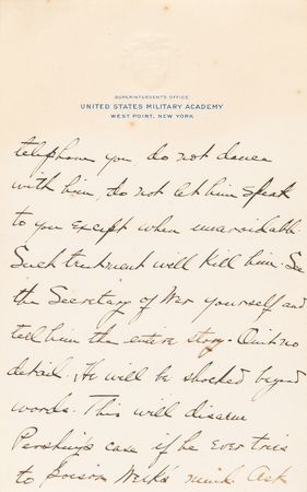 Lot #329 Douglas MacArthur 11-Page Autograph Letter Signed to His Fiancée on the Jealous Advances of General John J. Pershing - Image 8