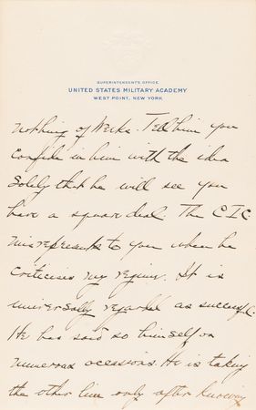 Lot #329 Douglas MacArthur 11-Page Autograph Letter Signed to His Fiancée on the Jealous Advances of General John J. Pershing - Image 9