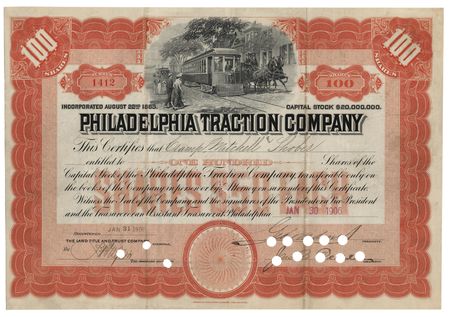 Lot #316 Titanic: George Widener Signed Stock Certificate - Image 1