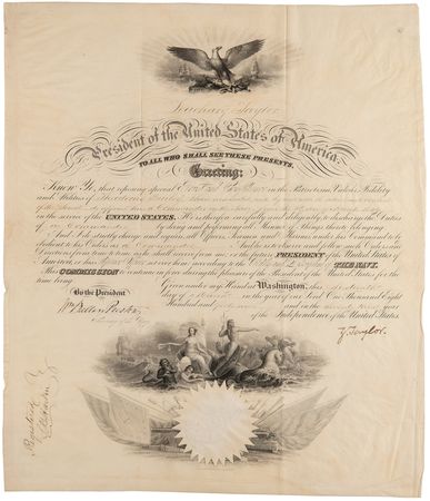 Lot #24 Zachary Taylor Naval Document Signed as President - Image 1