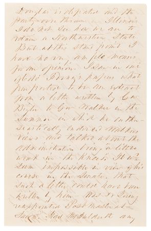 Lot #29 Franklin Pierce Autograph Letter Signed, Alluding to the Lincoln-Douglas Debates: 
