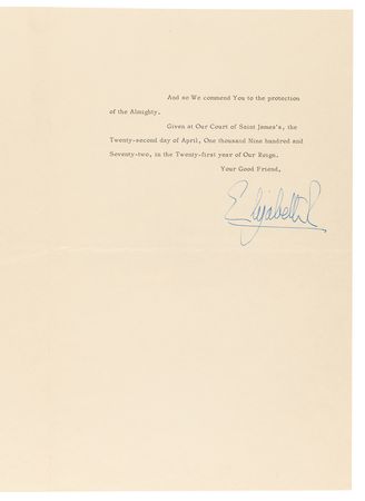 Lot #220 Queen Elizabeth II Document Signed on the Recall of a Canadian Diplomat - Image 2