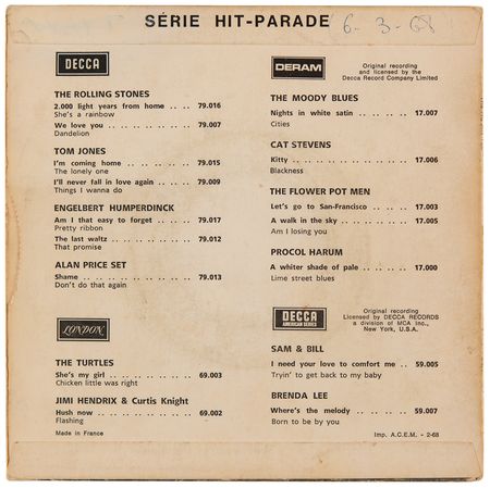 Lot #693 Moody Blues Signed 45 RPM Single Record - 'Nights in White Satin' - Image 2