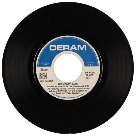 Lot #693 Moody Blues Signed 45 RPM Single Record - 'Nights in White Satin' - Image 3