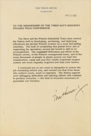 Lot #52 John F. Kennedy Typed Letter Signed as
