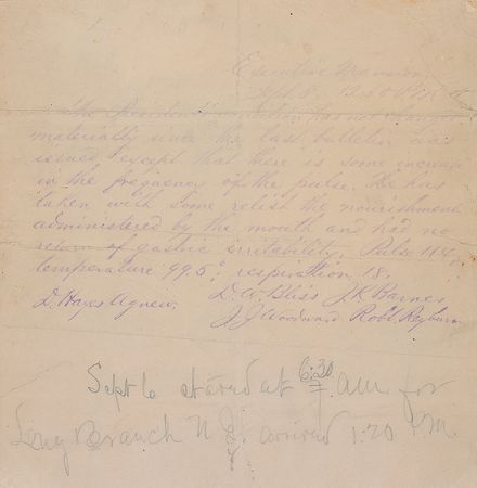 Lot #118 James A. Garfield Assassination: Bulletin on the President's Condition, Letter by Guiteau's Prosecutor, and Memorial Engraving - Image 3