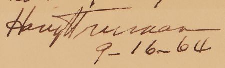 Lot #188 Harry S. Truman Signed Photograph of Woodrow Wilson - Image 2