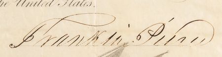 Lot #31 Franklin Pierce Naval Document Signed as President - Image 2