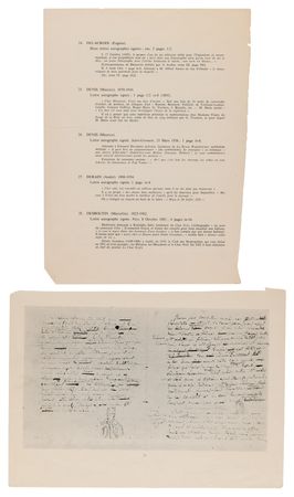 Lot #400 Eugene Delacroix (2) Handwritten Manuscripts with Original Watercolor Painting - Image 8
