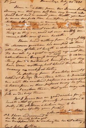 Lot #14 Andrew Jackson Autograph Letter Signed on the Missouri Compromise - Image 3