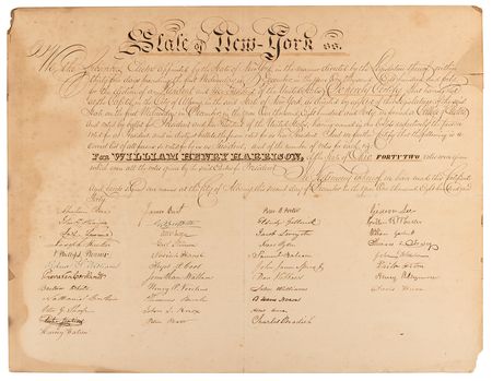 Lot #20 William Henry Harrison and John Tyler (3) New York Electoral College Certification Documents - Image 2