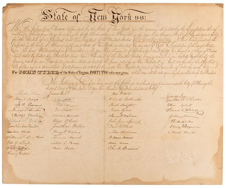 Lot #20 William Henry Harrison and John Tyler (3) New York Electoral College Certification Documents - Image 3