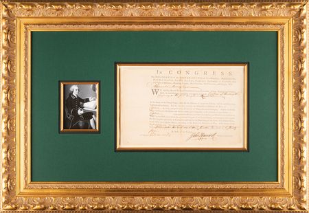 Lot #206 John Hancock Revolutionary War-Dated Document Signed as President of Congress (1777) - Image 2