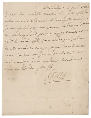 Lot #216 King Louis XV Autograph Letter Signed to