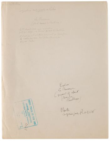 Lot #405 Auguste Rodin Signed Photograph of 'The Thinker' - Extremely Rare Signed Image - Image 2