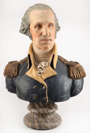 Lot #202 George Washington Large Plaster Bust by P. P. Caproni & Brother - Image 1