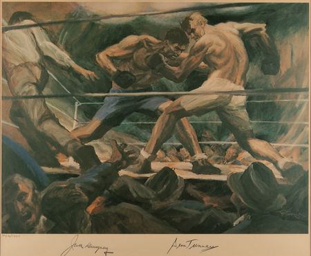 Lot #524 Jack Dempsey and Gene Tunney Signed Lithograph (Ltd. Ed. #466/1500) - Image 1
