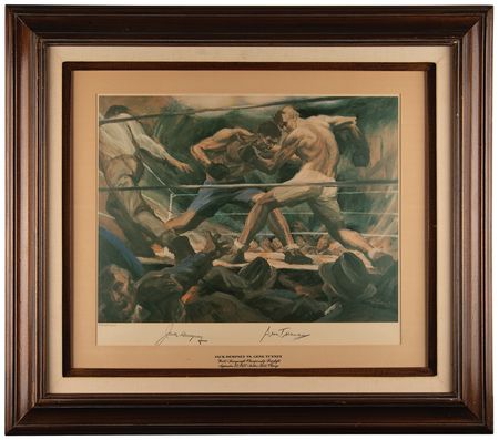 Lot #524 Jack Dempsey and Gene Tunney Signed Lithograph (Ltd. Ed. #466/1500) - Image 2