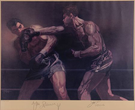 Lot #533 Joe Louis and Max Schmeling Signed Lithograph (Ltd. Ed. #1046/1500) - Image 1