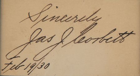 Lot #523 James J. Corbett Signature - Image 2