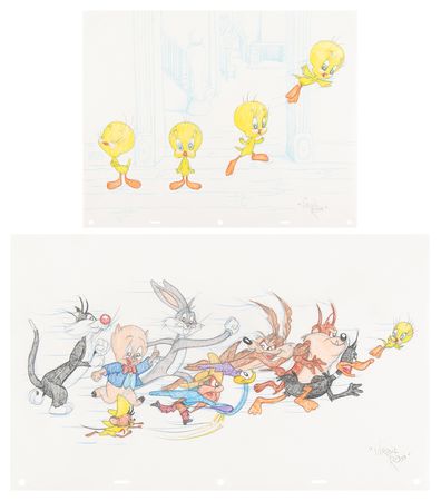 Lot #418 Looney Tunes (2) oversized original drawings by Virgil Ross - Image 1