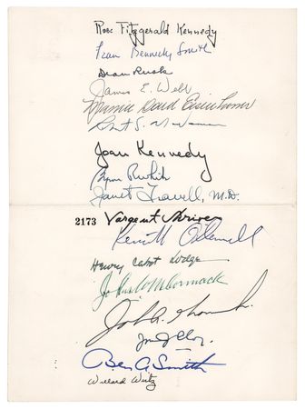 Lot #275 John F. Kennedy Legacy Multi-Signed (17) Dallas Trade Mart Luncheon Invitation - Image 1