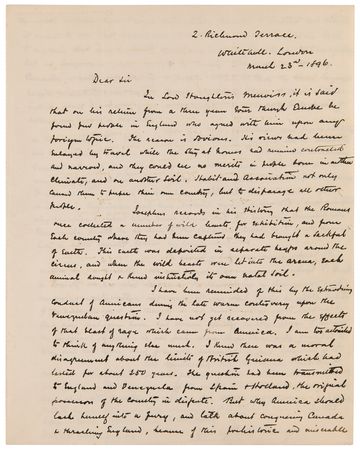 Lot #243 Henry M. Stanley Autograph Letter Signed on American Interloping with the 1895 Venezuela Crisis - Image 1