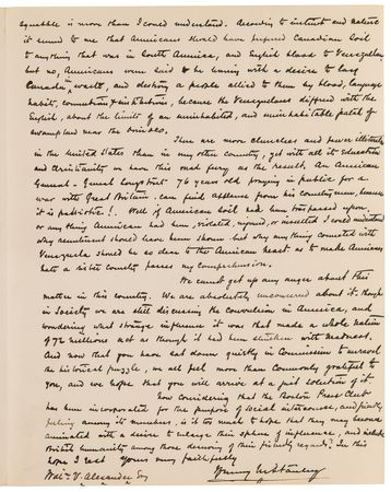 Lot #243 Henry M. Stanley Autograph Letter Signed on American Interloping with the 1895 Venezuela Crisis - Image 2