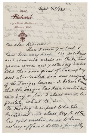 Lot #510 Jose Raul Capablanca Autograph Letter Signed - Image 1
