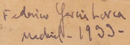 Lot #428 Federico Garcia Lorca Extremely Rare Handwritten Poem - 'The Bitter Root' - Image 2